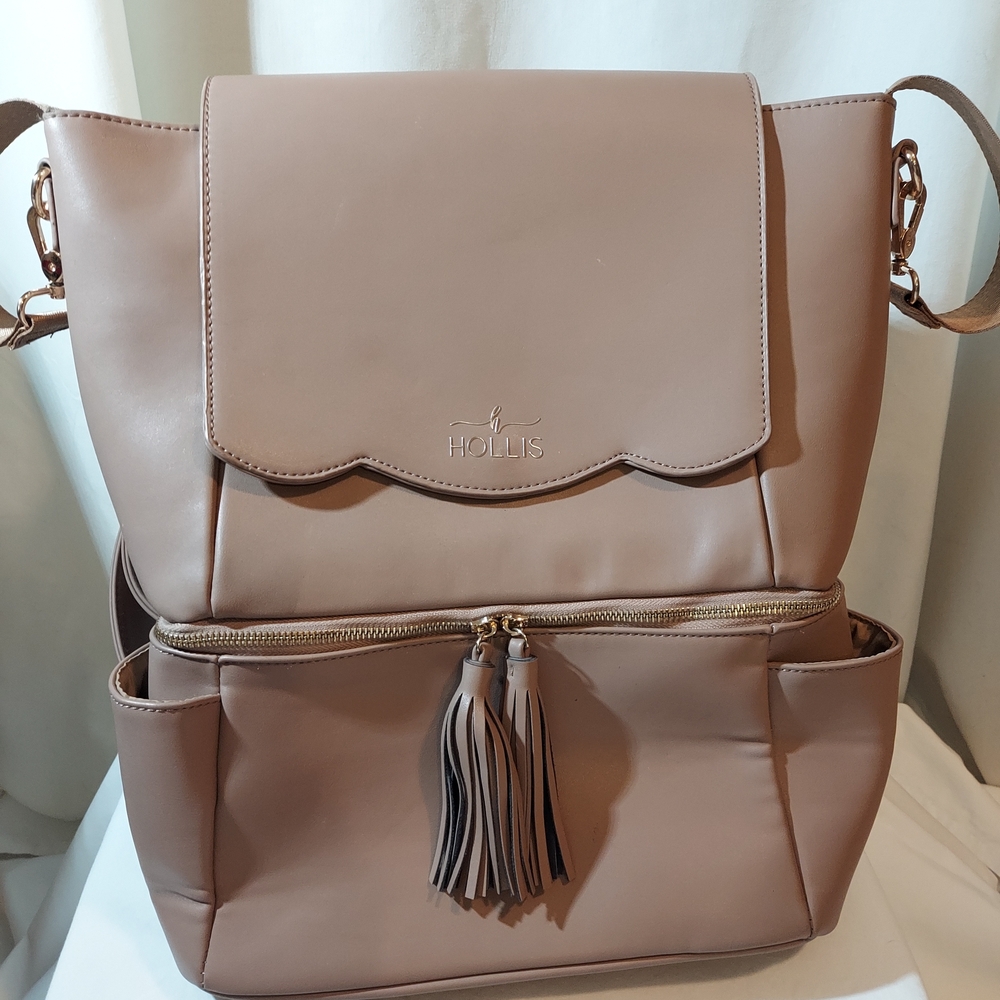 Hollis Blush Pink Faux Leather Full Size Diaper Bag EUC - Picture 12 of 12